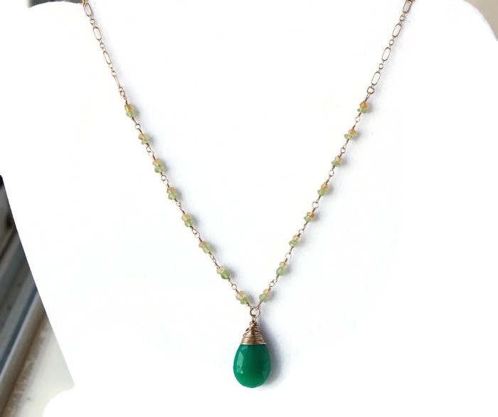The Fortune necklace - Chrysoprase, Citrine and Peridot long necklace ...